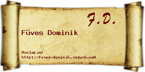 Füves Dominik névjegykártya